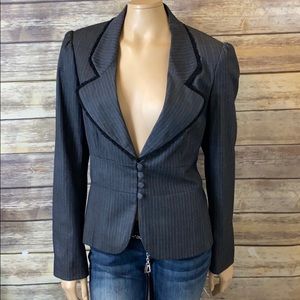 White House Black Market Blazer Gray Pinstripe 14